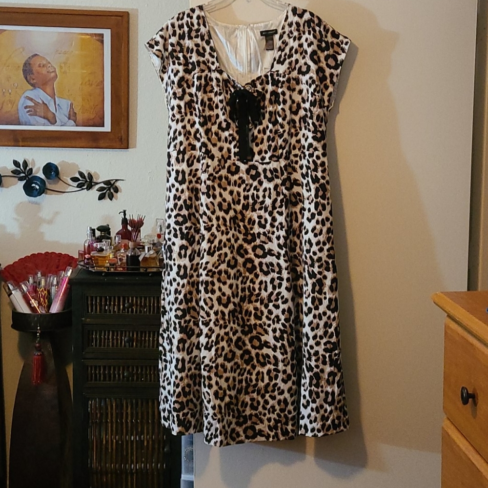 Animal Print Linen Dress